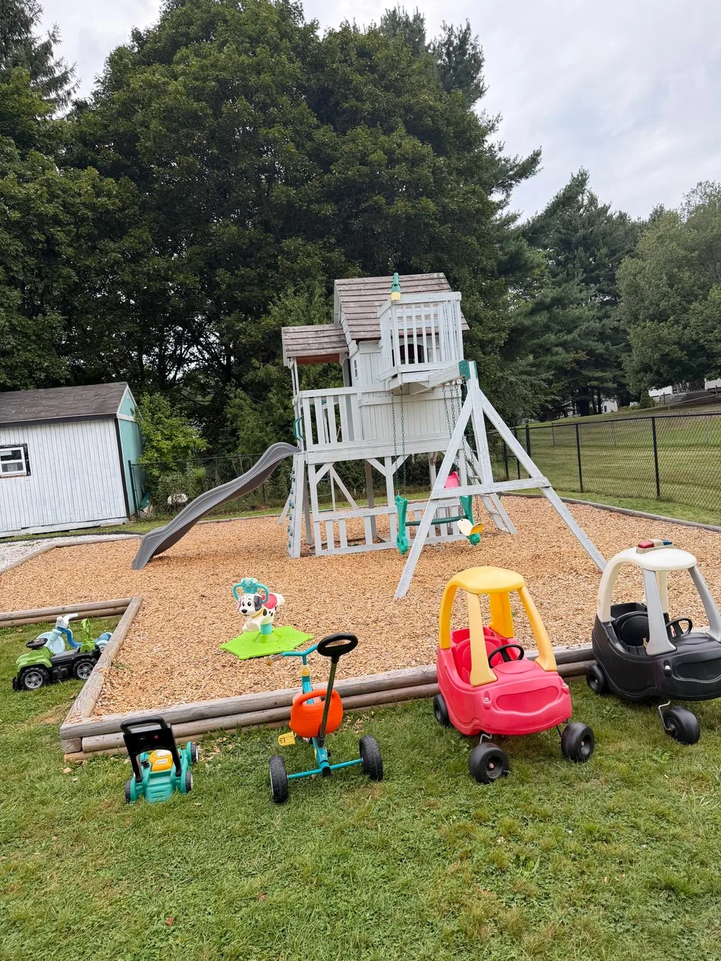 Outdoor playground at Care's Corner Childcare